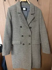 DEWL 듀엘 Classic ハウンドトゥースチェック グレー Long ロング コート 55
