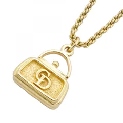 【6jab0643-k】クリスチャンディオール ネックレス CDロゴ バッグモチーフ GPメッキ ゴールド【中古】レディース