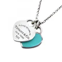 【6jbb0005】ティファニー ネックレス ダブルリターントゥハート シルバー925 ブルー【中古】レディース