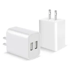 USB 充電器 ACアダプター iPhone 急速充電器【PSE認証2個セット】 ACコンセント 急速チャージャー スマホ充電器 12W 2ポート 2.4A急速充電 同時充電 2ポートUSB電源アダプター iPhone、 iPad 、Android、Gal 1