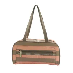 レスポートサック LesportSAC ミニハンドバッグ ボーダー ピンク モカ /MI ■GY49