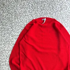 CDG homme / 70-80's wool knit デカオム  comme des garcons homme ビンテージ　川久保　ニット　アーカイブ　無地　レッド  シアー