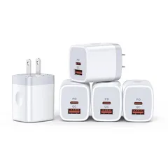 Viviber usb コンセント 急速充電器 5個セット iphone 16タイプc アダプタ 2ポート 20W PD3.0 usb 充電器 スマホ 充電器 アイフォン15 充電器 ac充電器 iPhone 16/15/14/13/12/11シリーズ P 1