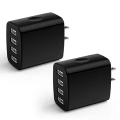 USB充電器 USBコンセント 4台同時 iPhone急速充電器 【USB-A×4/24W/PSE認証】AC電源アダプター 複数ポートiPhone16スマホ充電器 iPhone15,13,11、Galaxy、Xiaomi各種対応(黒) 0のサムネイル