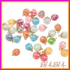 EXDUCT ガラスドーム 10色 16mm 50個 ガラスチャーム パーツ チャーム リボン ピアス ガラスドームチャーム 1