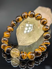 【幸運・金運財運・願望実現・直感力】ルチルクォーツ イエロータイガーアイ 10mm 高品質 ブレスレット