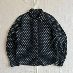 希少　日本製　〜00s　archive　アーカイブ古着　agnès b.　アニエスベー　小花プリント　総柄　長袖コットンシャツ　ブラウス　ブラック×ホワイト　モノトーンカラー　 small floral pattern L/S shirt　Y2K　カジュアル