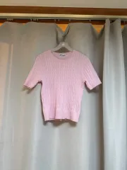 新品) ケーブル 半袖 ニット
