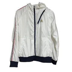  le coq sportif ルコックスポルティフ トラック ジャケット ホワイト フード ジップアップ 白系 メンズ M【ZK49】