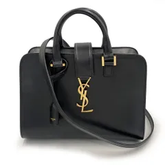 【美品】SAINT LAURENT サンローラン ベイビー カバス ハンド バッグ ショルダー 2WAY 斜め掛け 肩掛け レザー 黒 ブラック 568853