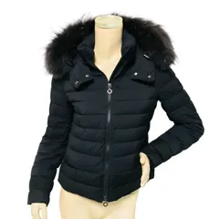 美品★TATRAS・タトラス【VARENA・ヴァレナ】レディース ブランドアイコンロゴワッペン ラクーンファー フード付き ナイロン:ウールコンビ ダブルジップ ダウンジャケット (02) レディースダウンジャケット 冬服 春服 カジュアル リアルファー