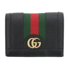 GUCCI グッチ GG オフディア シェリーライン カードケース 523155 ユニセックス レザー ブラック 中古