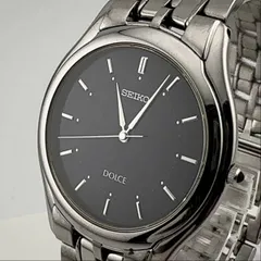 SEIKO 8J41-6030 セイコー DOLCE ドルチェ 黒文字盤　メンズ　ボーイズ　腕時計 稼働品 電池交換済【V33】