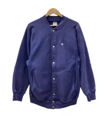 チャンピオン Champion 90s 90年代 刺繍タグ REVERSE WEAVE リバースウィーブ  スナップカーディガン  USA製 目付き ワンポイント 紫 茄子紺 スウェット ロゴ パープル Mサイズ 104MT-2662