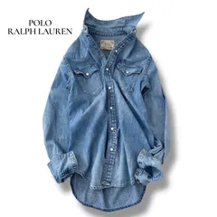 POLO RALPH LAUREN ウエスタン デニムシャツ XS レディースM相当 近年モデル 長袖 コットン100% ポロラルフローレン カジュアル トップス