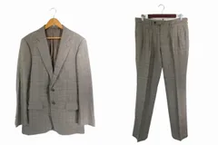 ユナイテッドアローズ UNITED ARROWS スーツ セットアップ チェック ジャケット パンツ ウール サイズ48 ブラウン系 QQQ