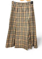 ZGS16　DAKS　ダックス　膝下プリーツスカート　チェック柄　Sサイズ