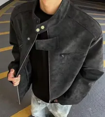 レザージャケット ブラック 韓国 ストリート モード バイカー ユニセックス