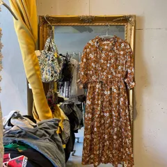 ー@ ナイスクラップ NICE CLAUP 花柄 総柄　ワンピース シャツ ロング お呼ばれ　デート　オフィスカジュアル　食事会　可愛い　お出かけ　上品