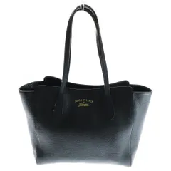 GUCCI (グッチ) ロゴ スウィング ハンドバッグ トートバッグ ブラック ゴールド金具 レザー 354408