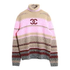 CHANEL (シャネル) ココネージュ タートルネック マルチボーダー ニットセーター ピンク/ブラウン P77381K11233のサムネイル