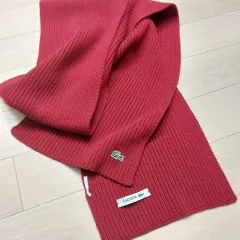 ラコステ レッド ニット マフラー