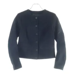 NO BRAND (ノーブランド) A LEATHER エーレザー CARDIGAN JACKET ノーカラースウェードレザージャケット レディース ブラック AWJ2403