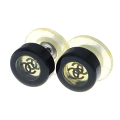 CHANEL (シャネル) ココマーク ピアス ラウンド ブラック 01P