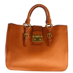 miumiu (ミュウミュウ) マドラス 2wayハンドバッグ ショルダーバッグ オレンジ レザー RN0797
