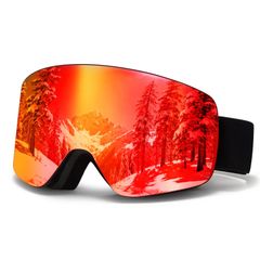 OTG広視野 ダブルレンズ UV400 防風/防雪/曇り防止 スノボ 眼鏡対応 スキー 着脱可能レンズ スノーボードゴーグル レディース メンズ スキーゴーグル 軽量と耐衝撃 ヘルメット対応 [VCOROS] スキー用のスポーツゴーグル