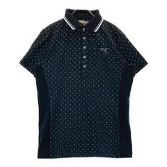 サイズ：O PUMA GOLF プーマゴルフ  半袖ポロシャツ ドット柄 ブラック系 [240101610766] ゴルフウェア メンズ ストスト