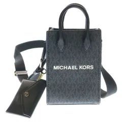 MICHAEL KORS (マイケルコース) ロゴ クロスボディ 2Wayフォンポーチ ショルダーバッグ ミニバッグ ミニトートバッグ ブラック レザー ゴールド金具