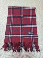 バーバリーチェック マフラー レッド カシミア