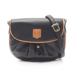 セリーヌ CELINE ショルダーバッグ ブラック レザー マカダム ショルダーバッグ レディース Used B