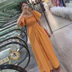 ワンピース ロング リゾートフリル ベアトップ 2WAYドレス 2色