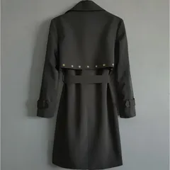 トレンチコート 無地 ユニセックス ミドル丈 2色 m0199