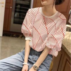 NOBLE ブラウス パフスリーブ シャツ 白 プルオーバー 美品 タック 