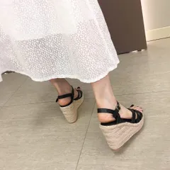 レディース 厚底サンダル アンクルストラップ ウェッジソール2色