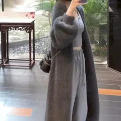 ロング カーディガン ファー ファーカーディガン カジュアル