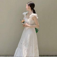 トレフルプラスワン ドット柄ティアードワンピース半袖 - メルカリ
