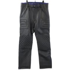美品 SHIDEN シデン モーターサイクルパンツ PU708 カウハイド 紫電 MOTOR CYCLE PANT レザーパンツ ブラック 黒 L 71014956