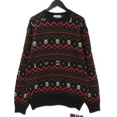 未使用 WEIRDO ウィアード クルーネックセーター WRD5310 25AW コットン ジャガード ニット リラックスフィット ブラック 黒 M 71014948