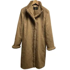 レリアン Leilian カシミヤ100% ロングコート アウター ミンクファー切り替え 9号 キャメル