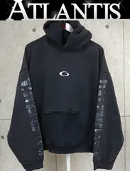 BALENCIAGA 銀座店 バレンシアガ 新品 25年 Transparent Tape Ripped ポケット Hoodie フーディ パーカー メンズ size:L 黒 102196のサムネイル