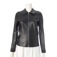 プラダ 90s レザー テーラードジャケット ブラック 40【中古】