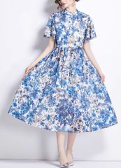 JENNE オードリールックエアリーワンピース(ヴィンテージフラワー柄
