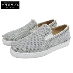 Christian Louboutin クリスチャンルブタン スタッズ スリッポン シューズ メンズ シルバー 40 40