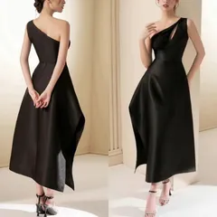 ドレス ミモレ丈 ワンショル ノースリーブ 上品 韓国 SALE