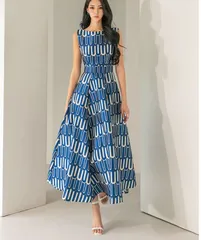 ドレス 総柄 リュクス モード 綺麗め