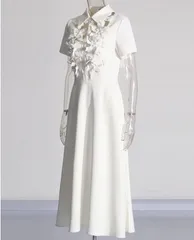 ワンピース フラワー シャツ 半袖 リュクス ドレス